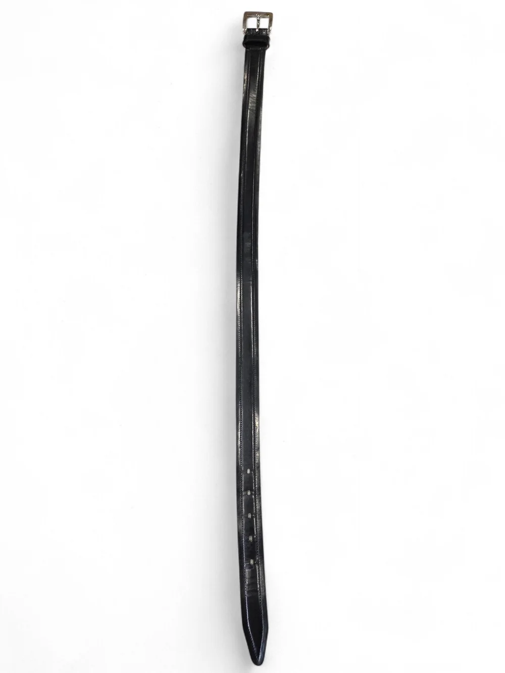 Banana Republic Black Genuine Leather Skinny Belt - Made in Italy - XS